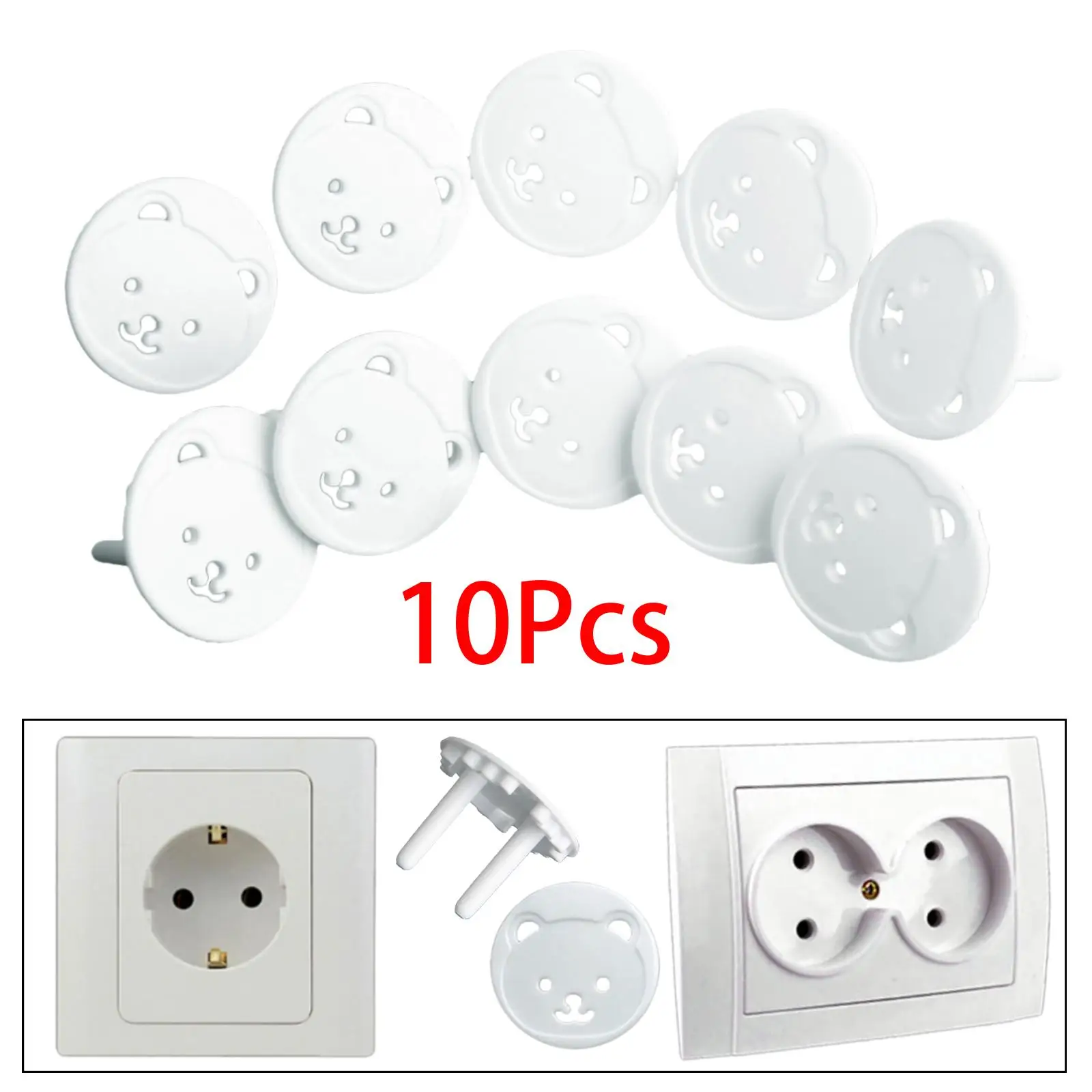 10 Pieces Outlet Covers Baby Proofing Easy to Install Wall Socket Protector for Safety Office Home Childen Toddlers