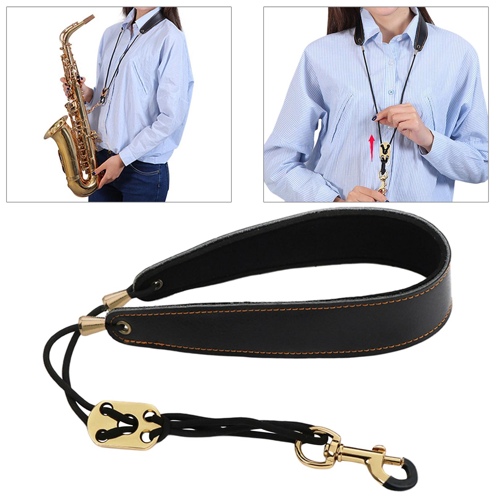 Professional Saxophone Neck Strap Leather Padded Comfortable for Alto Saxophone Tenor Saxophone