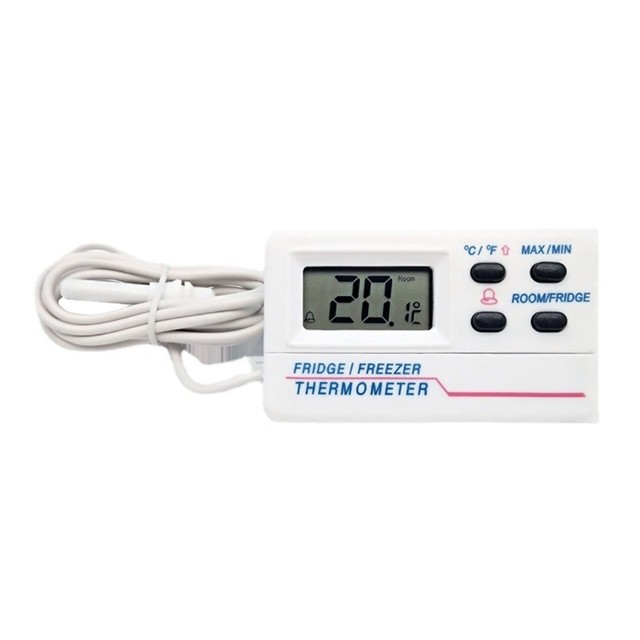 LCD Fridge Freezer Thermometer Digital Refrigerator Thermometer with 2 & Alarm  Indoor Outdoor Temperature Gauge - AliExpress