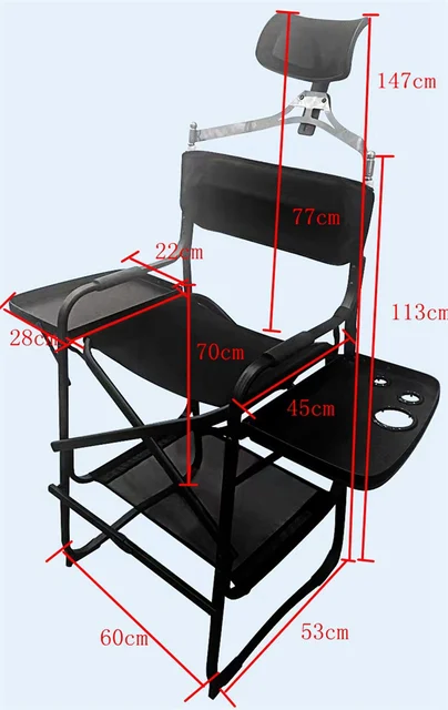 Tall Directors Chair Heavy Duty Bar Height Folding Makeup Chair Padded Seat  Side Table Foot Rest For Camping Home Patio WRXYH - AliExpress