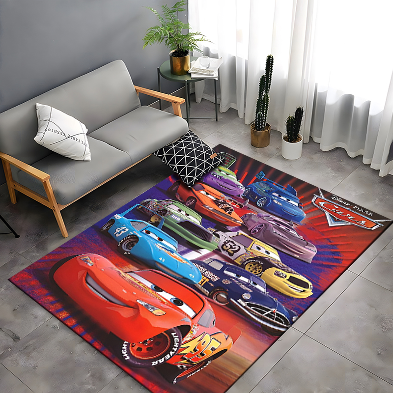 Title 5, Disney Lightning McQueen Car Area Rugs Carpet f...