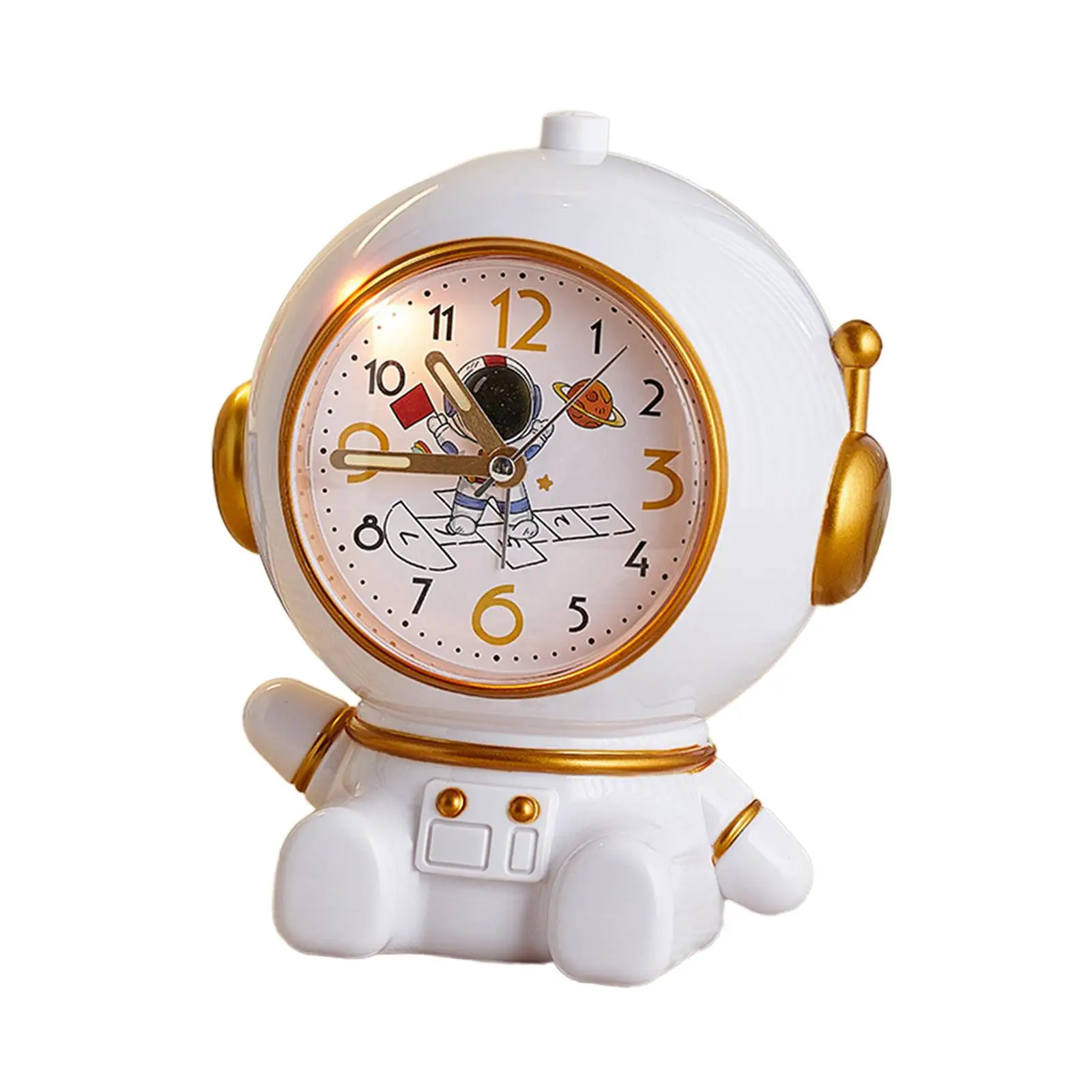 Table Clock Astronaut Statue Wake up for Bedside Study Room Kids