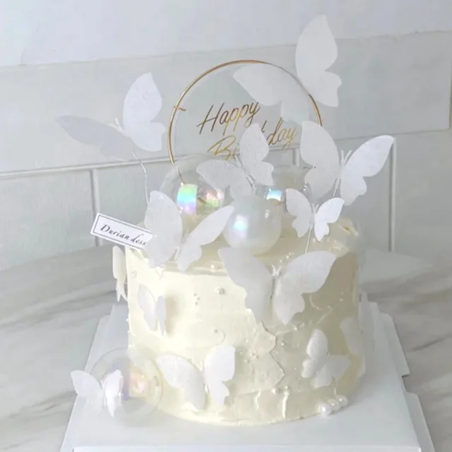 Edible Butterflies Cake Decorations  Golden Butterfly Cake Decoration -  Diy Gold 3d - Aliexpress