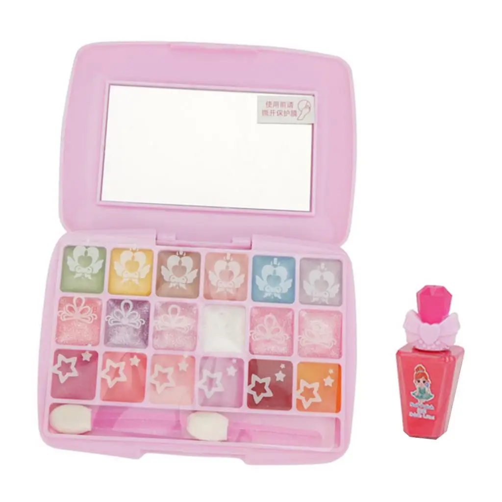 Girls Pretend Play Makeup Toy Set Washable Cosmetic and  Eyeshadow  Beauty Set for Halloween Christmas Party Game