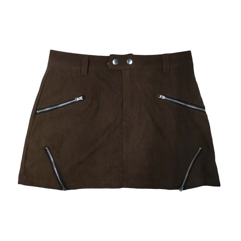 Vintage Skirt for Women Grunge Aesthetic Solid Color Skirts with Zipper Decor y2k 2000s Clothes Emo Skirt Streetwear 4 Vintage Skirt for Women Grunge Aesthetic Solid Color Skirts with Zipper Decor y2k 2000s Clothes Emo Skirt Streetwear