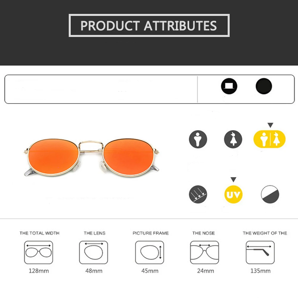 Vintage verspiegelte Sonnenbrille Herren und Damen Retro Sonnenbrille mit Metallrahmen Outdoor-Mode Brillen – Detail 6