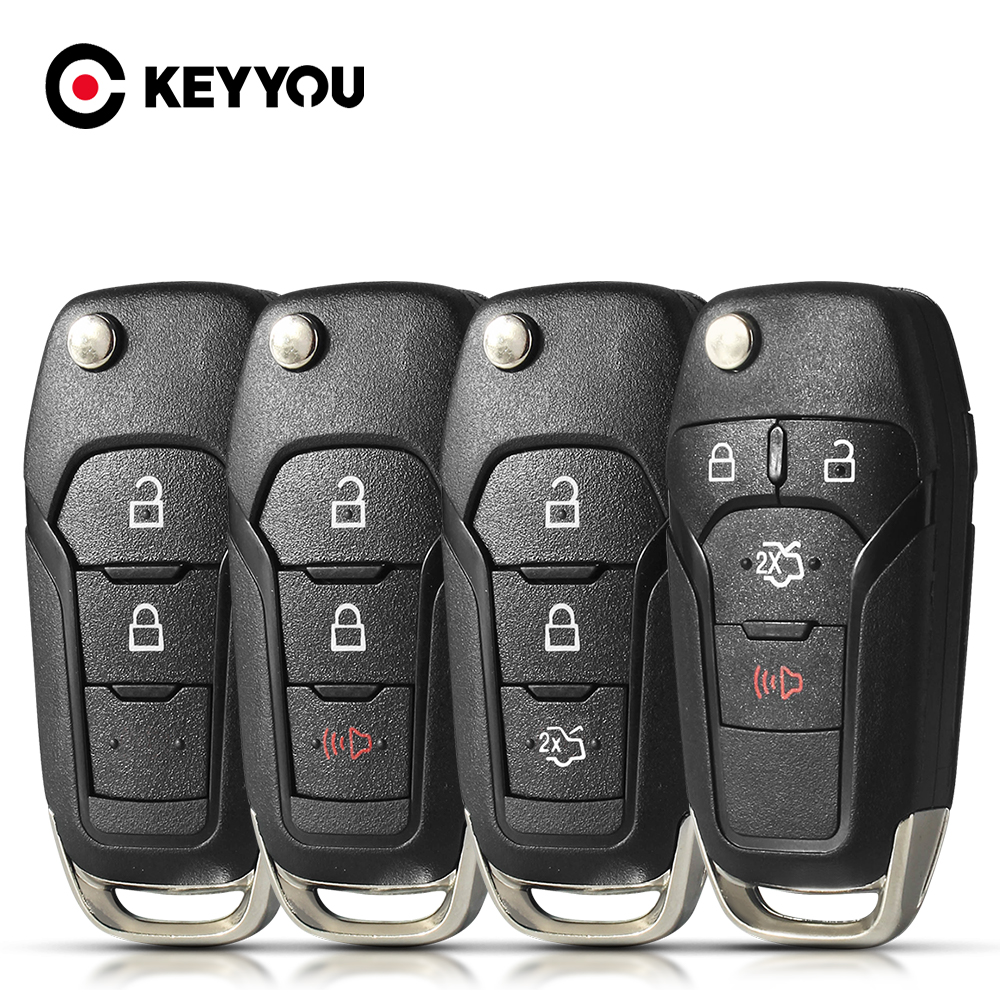 KEYYOU Flip Remote Auto Schlüssel Fall Für Ford Focus Fusion Edge Explorer Mk2 Mk7 Ranger HU101 2/3/4 Tasten – Detail 3