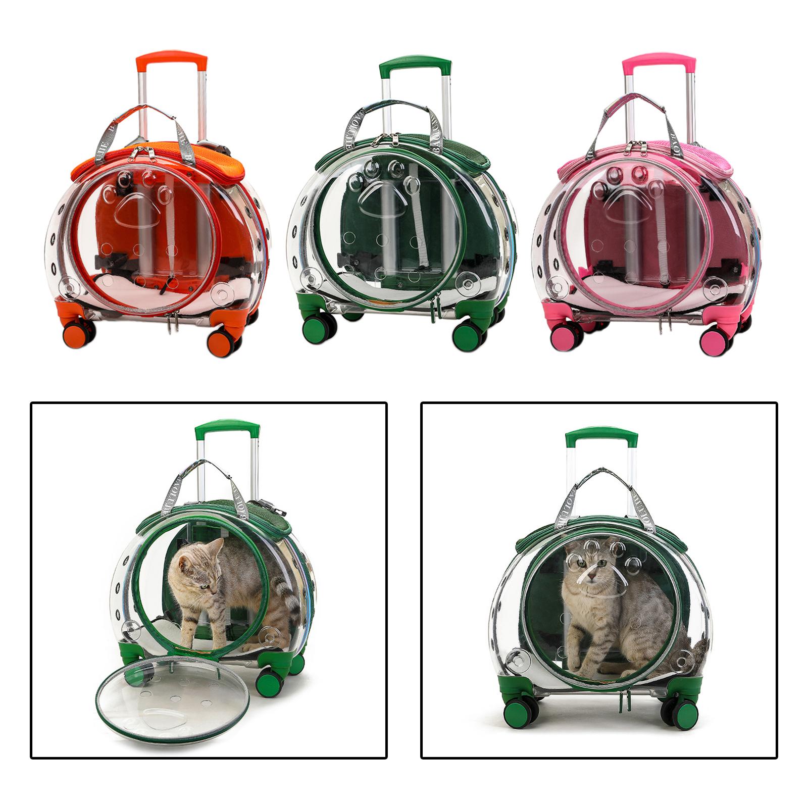 Cat Trolley Case Carrier Bubble Carrier, Pet Carrying Bag for Cats and Dogs 