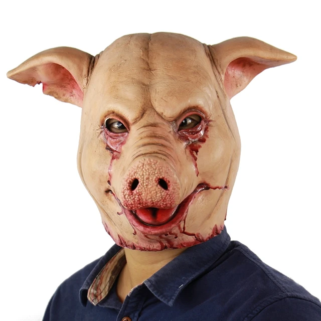 Pig Head Mask Therian Animal Latex Mascara Furry Horse Donkey Helmet Rave  Cosplay Novelty Clothes Halloween Costume For Men