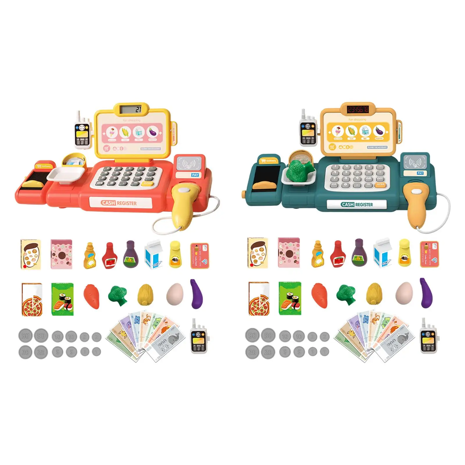 Supermarket Store Toys Cash Register Grocery Item Supermarket Cash Register Play House Toys for Children Birthday Gifts