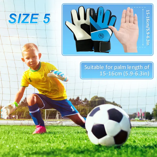 Guantes de portero de fútbol para niños, tamaño 5/6/7, látex,  antideslizantes, deportes juveniles, protección de dedo completo -  AliExpress
