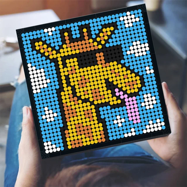 DIY Pixel Art Blocos de Construção para Meninas, Mosaico Pintura Pop,  Figuras Sereia, Presentes Criativos, Baseplate