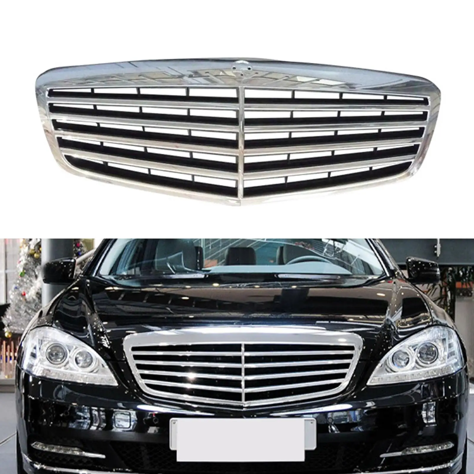 Grille 2218800483 Mesh Vent Hole Hood Trims Repair Parts Replaces Durable for Mercedes-benz S Class W221 2010-2013