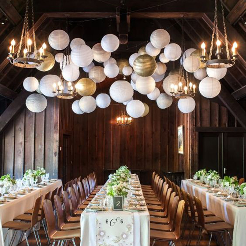 4-6-8-10-12-14-16 zoll Chinesische Papier Laternen Hängen Papier Ball papier Laterne für Weihnachten Hochzeit Home Party Dekorationen – Detail 5