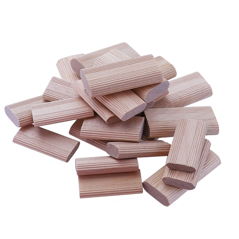 50Pcs Domino Solid Wood DIY Stripes Tenon Biscuit Joinery Beech Wood Nail Cork Block Wood Board Furniture Butt Tool For Woodwork