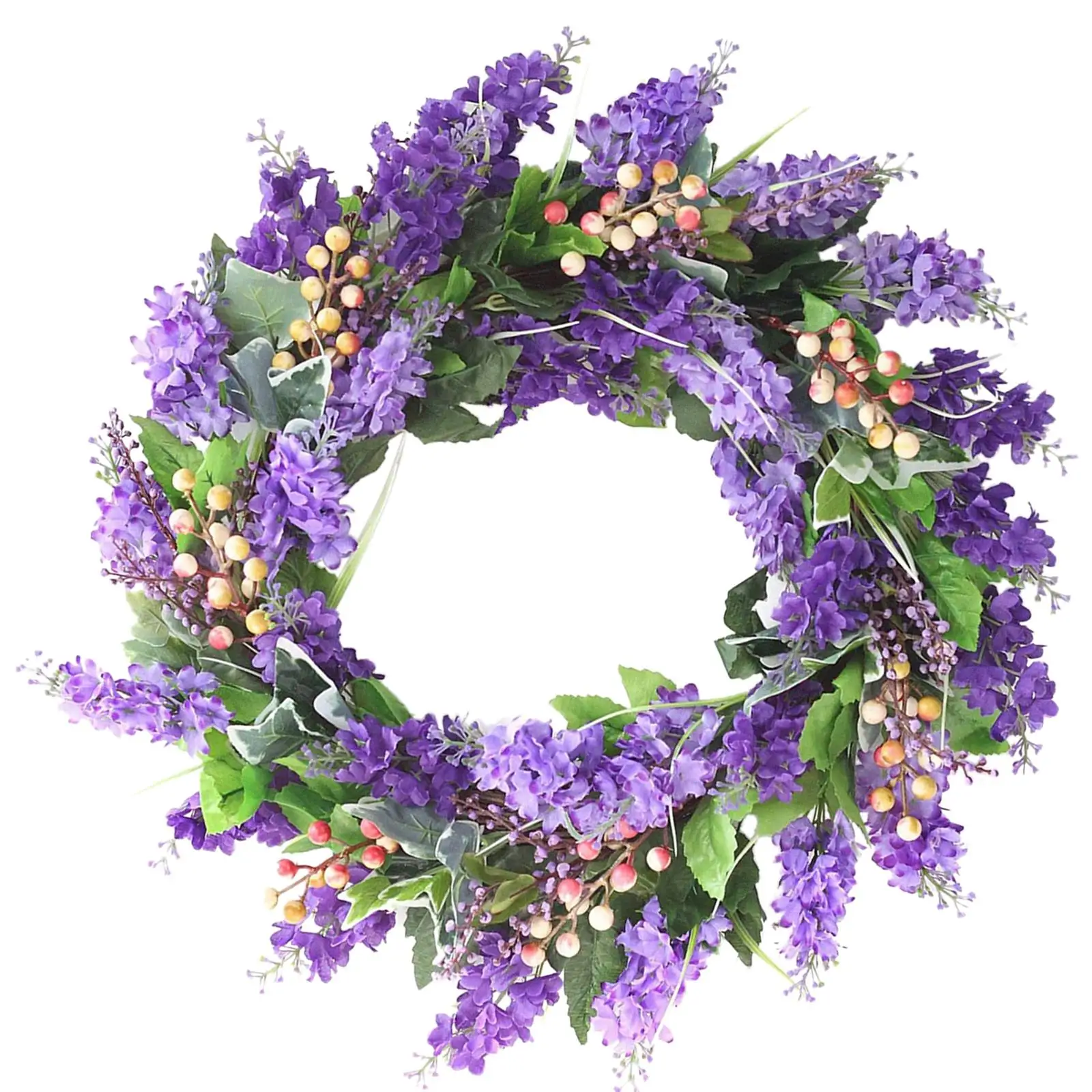Lavender Wreath Artificial Flower Wreaths for Front Door Garden Wall Hanging Ornament Wedding Party Home Decoration
