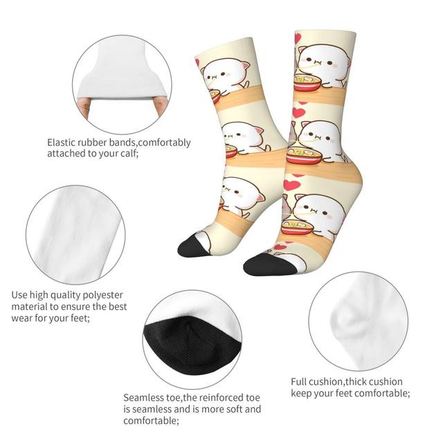 Winter Warm Cool Unisex Peach And Goma Mochi Cat Lover Socks Breathable  Skateboard Socks - AliExpress