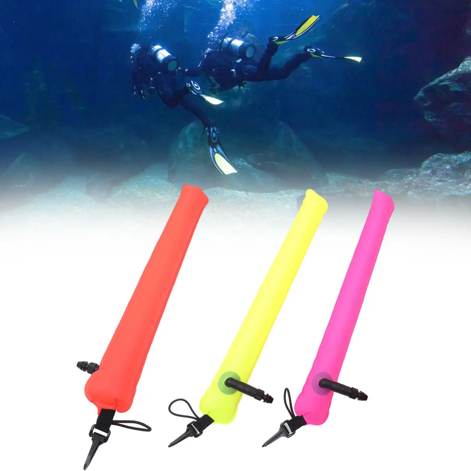 Surface Marker Buoy Inflatable Diving Equipment Highly Visible Waterproof Reflective Safety Tube for Snorkeling Scuba Diving