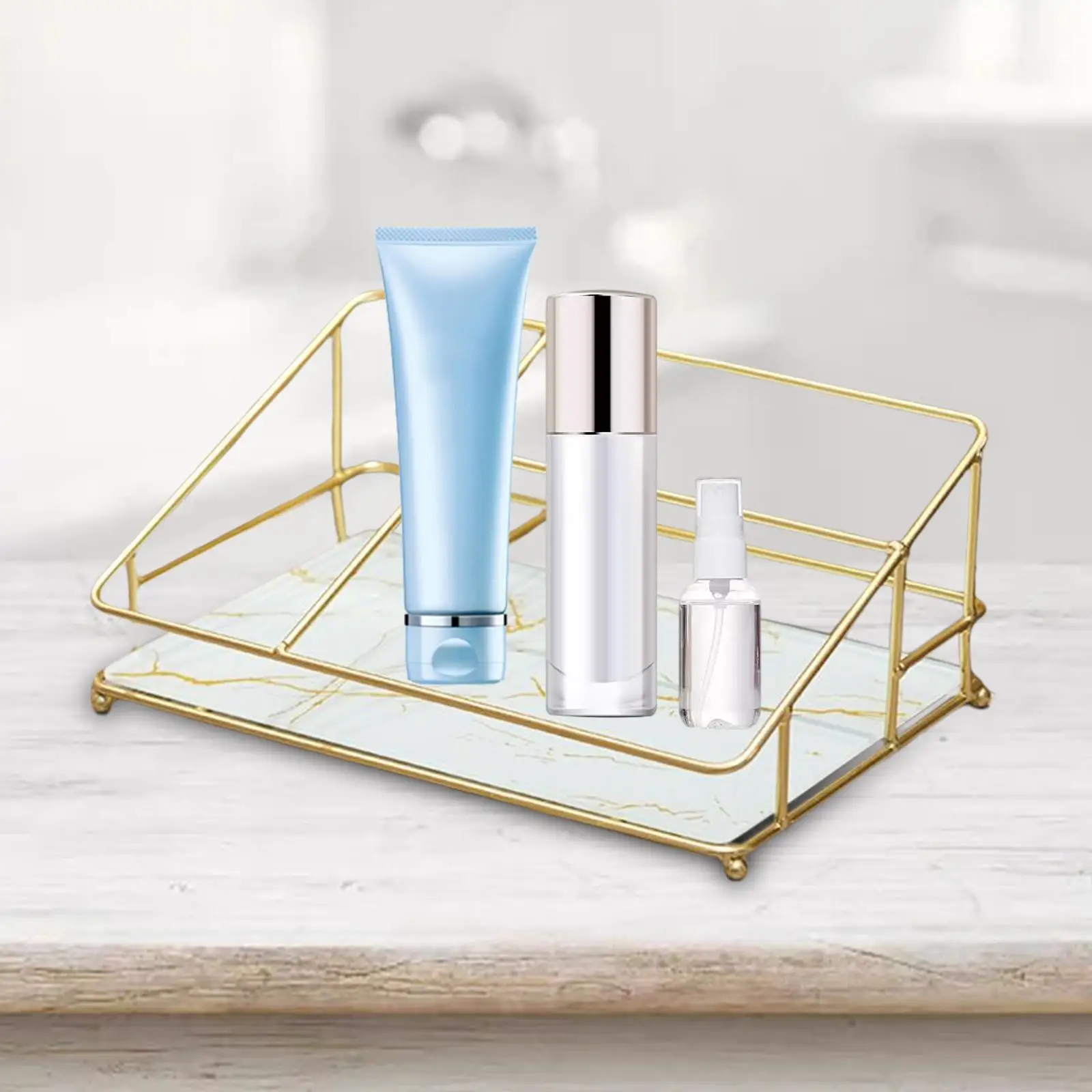 Bathroom Organizer Rack Coutertop Perfumes Cosmetic Dresser Toilet Desktop Shower Caddy Shelf Vanity Tray for Bathroom