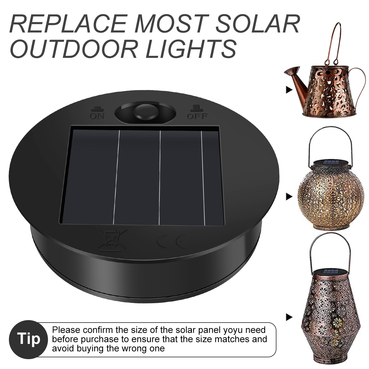 Title 4, 2/4Pcs Solar Lantern Light Replacement Solar Pa...