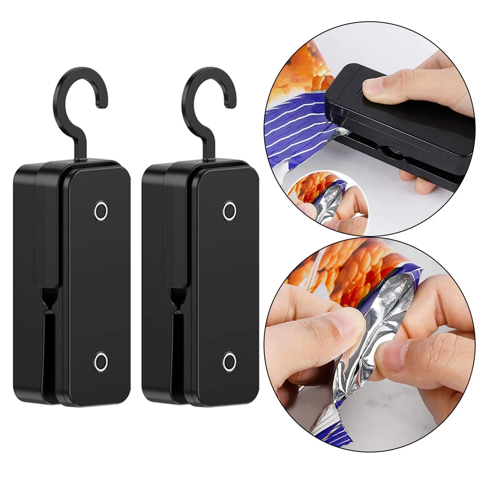2/Set Battery Operated Pocket Size Bag Sealer with Cutter Food Bag Sealer for Chip Bags, Snack Bags, Foil Bag, Plastic Bags,