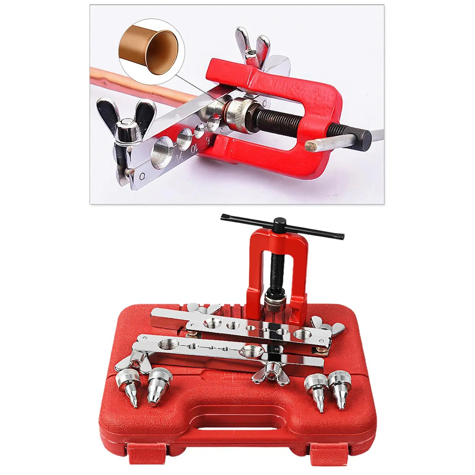 6-19mm Tube Flaring Tool Kits Repairing Tools Portable Multifunctional Tube Expander Tool for Brass Air Conditioning Maintenance