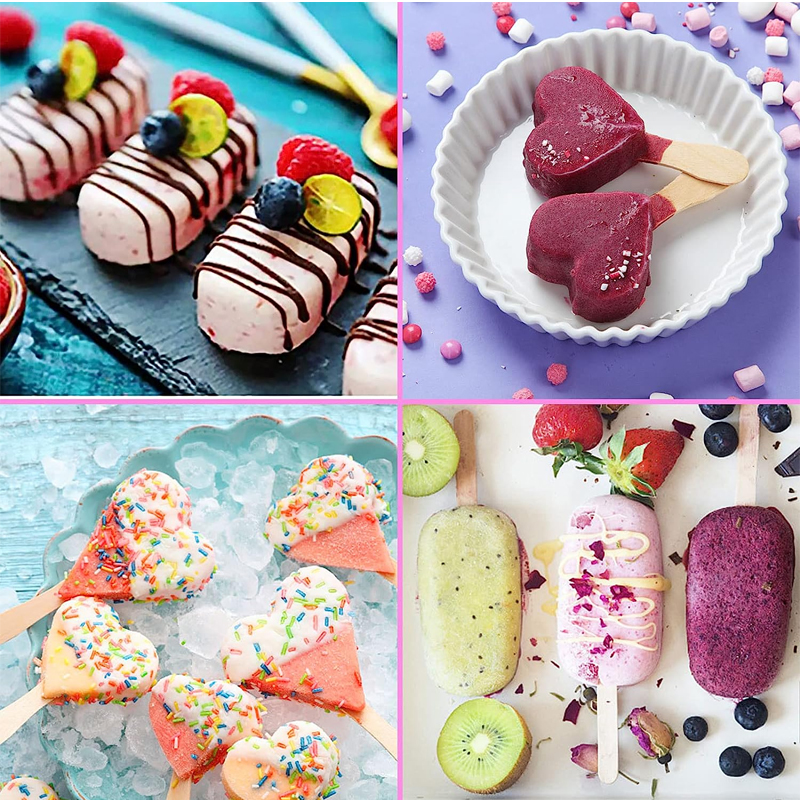 Description Picture 5 of itemFood Grade Silicone Ice Cream Molds 8 Size Ice Lolly Moulds Freezer Ice Cream Bar Molds DIY with Popsicle Sticks Eco-Friendly