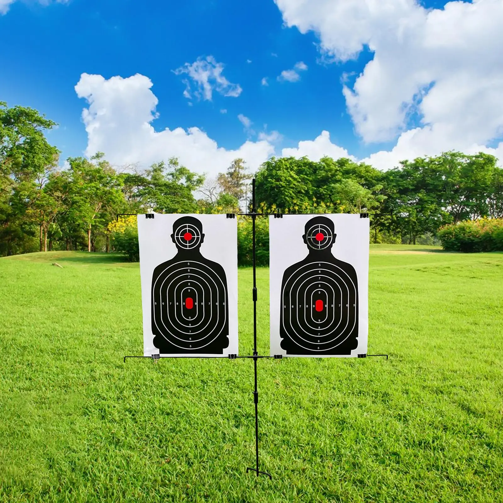 Target Stand Holder Double Paper Target Stand Portable Archery Holds 2 Paper Target Outdoors Activities Durable Garden Hunting