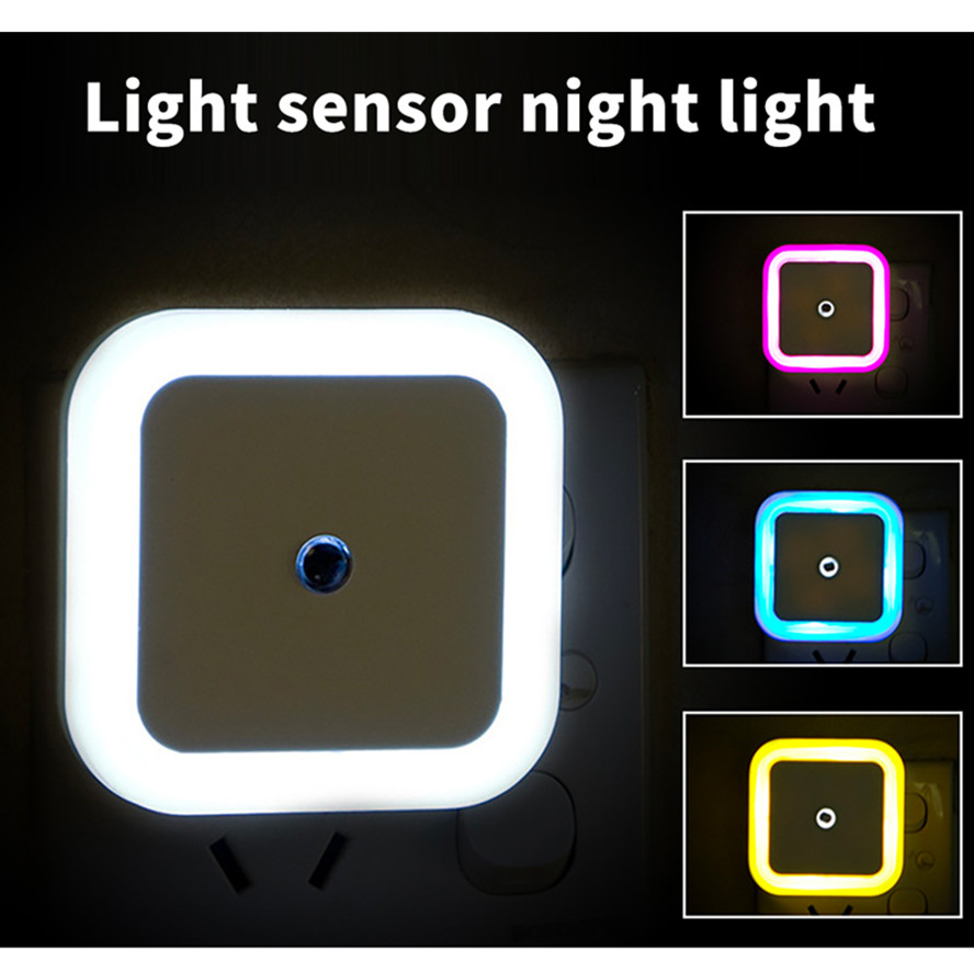 LED Night Light Wall Plug-in Auto Sensor Bedside Lamp For Bedroom Kid's Room Hallway Corridor Stairs EU/US 110V 220V Mini Cute