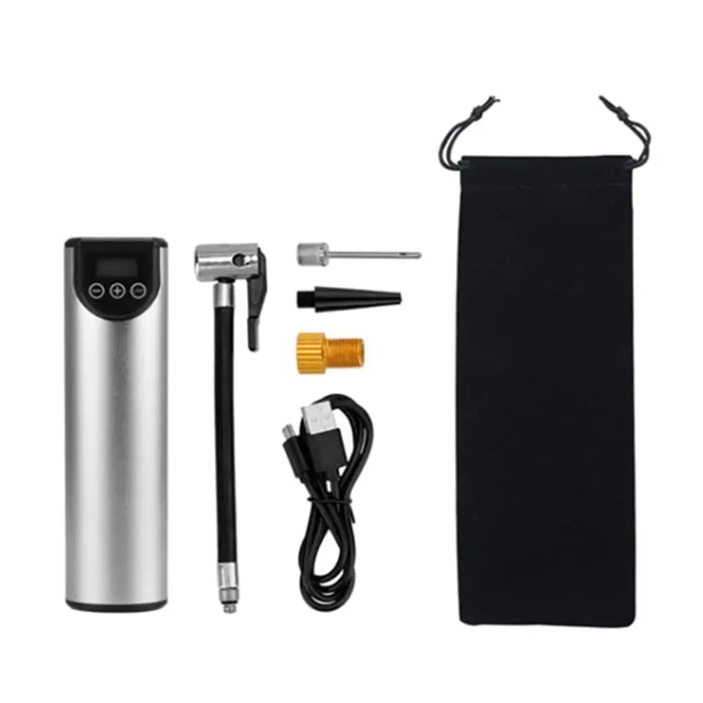 Portable air compressor, mini air pump, hand tire pump with digital LED light