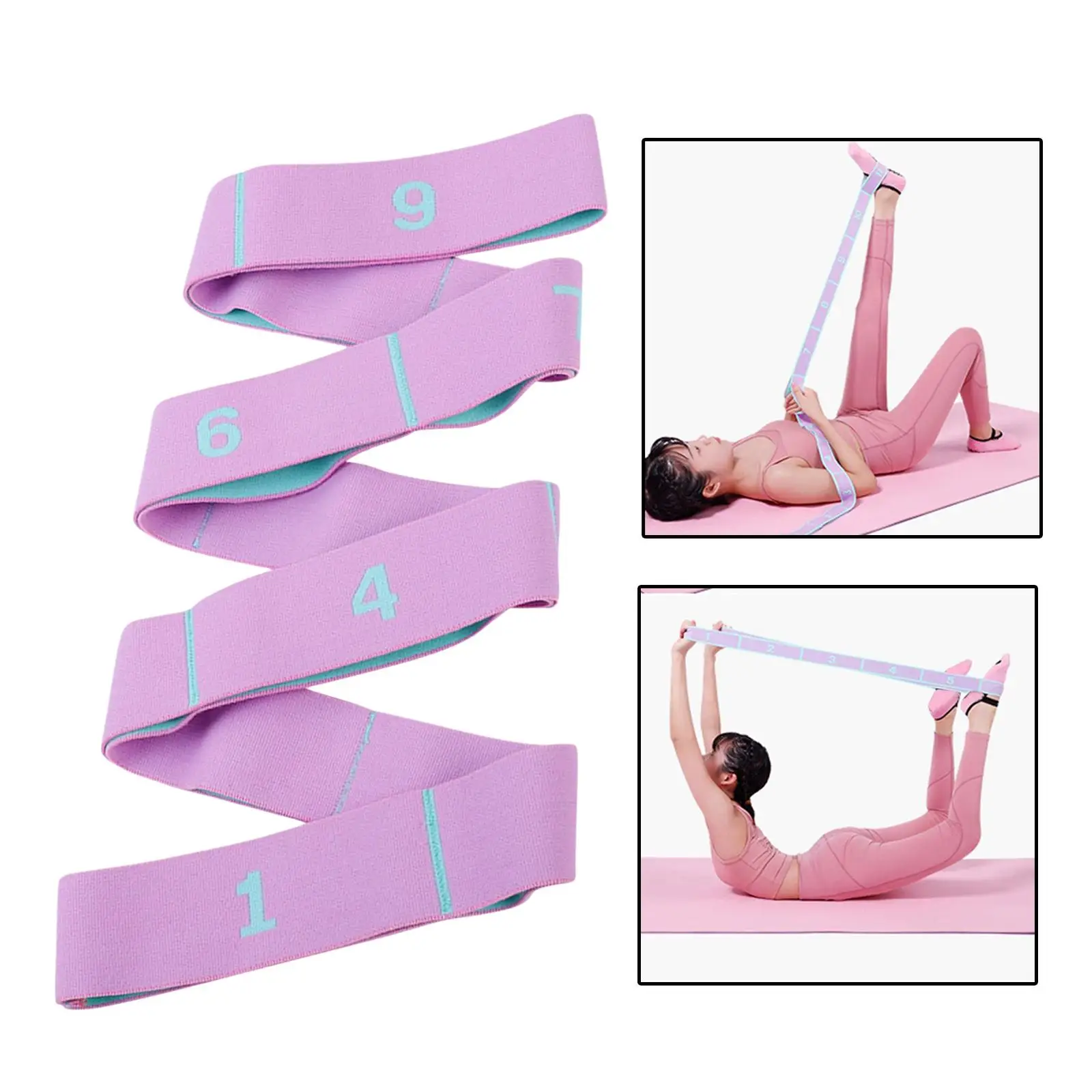 Resistance Band Multi Loop Workout Elastic Gym Yoga Stretchy Strap Stretching Strap for Waist Back Leg Home Taekwondo Gymnastics