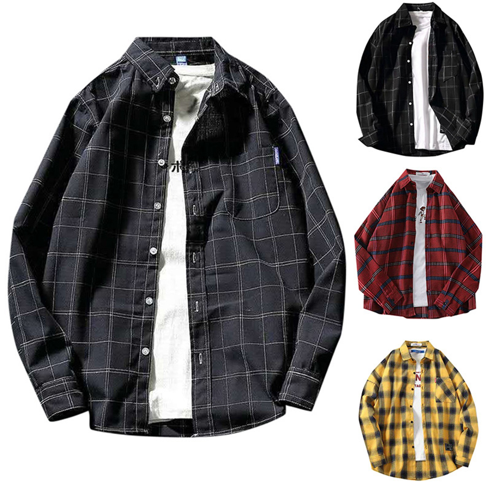 Title 7, Nova blusa casual masculina oversized camisa xa...