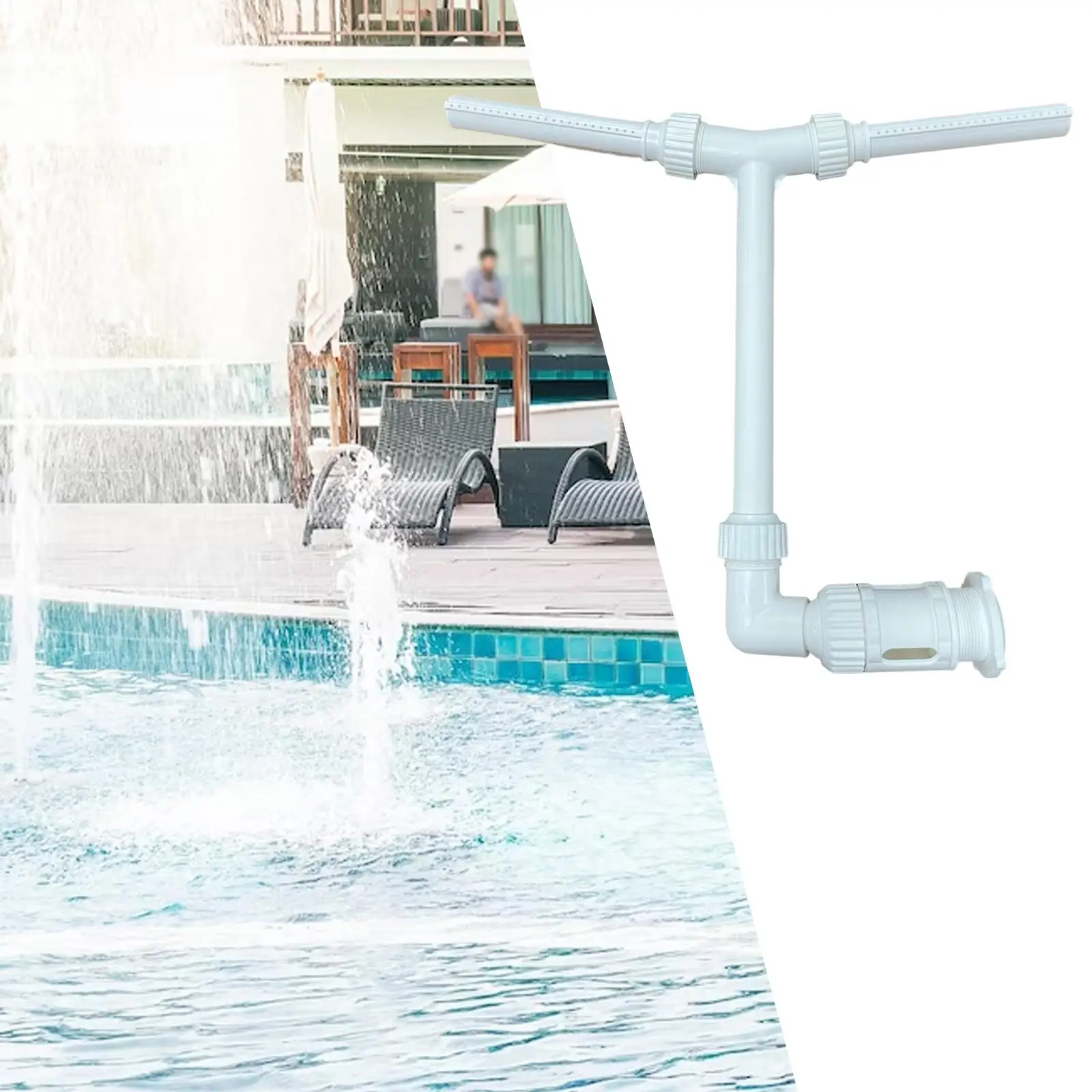 Pool Fountain Adjustable Swimming Pool SPA Accessories Waterfall Pool Sprinkler Fountain for above and in ground Pools Backyard