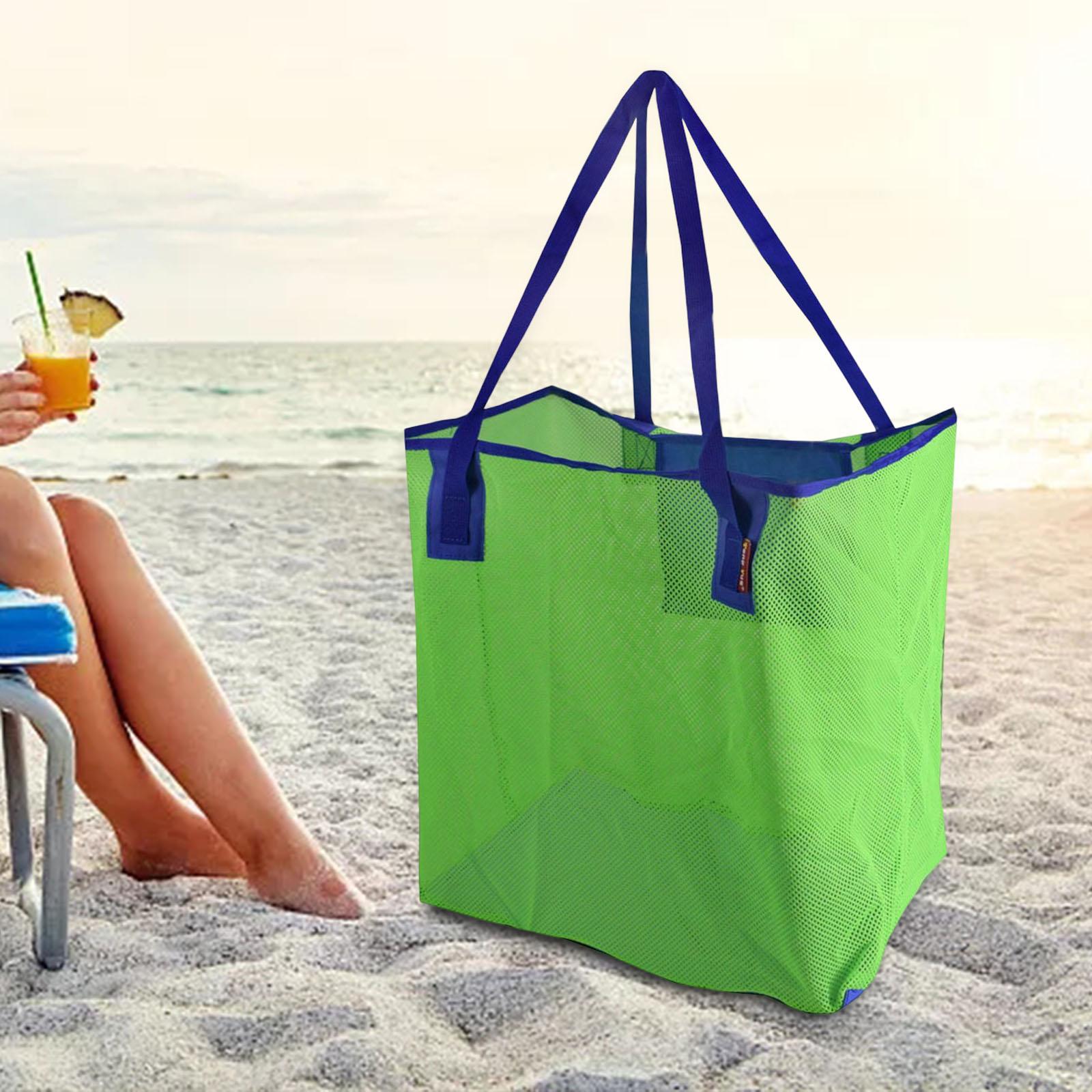 Portable Beach Bag Tote Towels Storage Bag Kids Toy Handbag for Sports Shopping Swimming Pool Travel Beach Bag