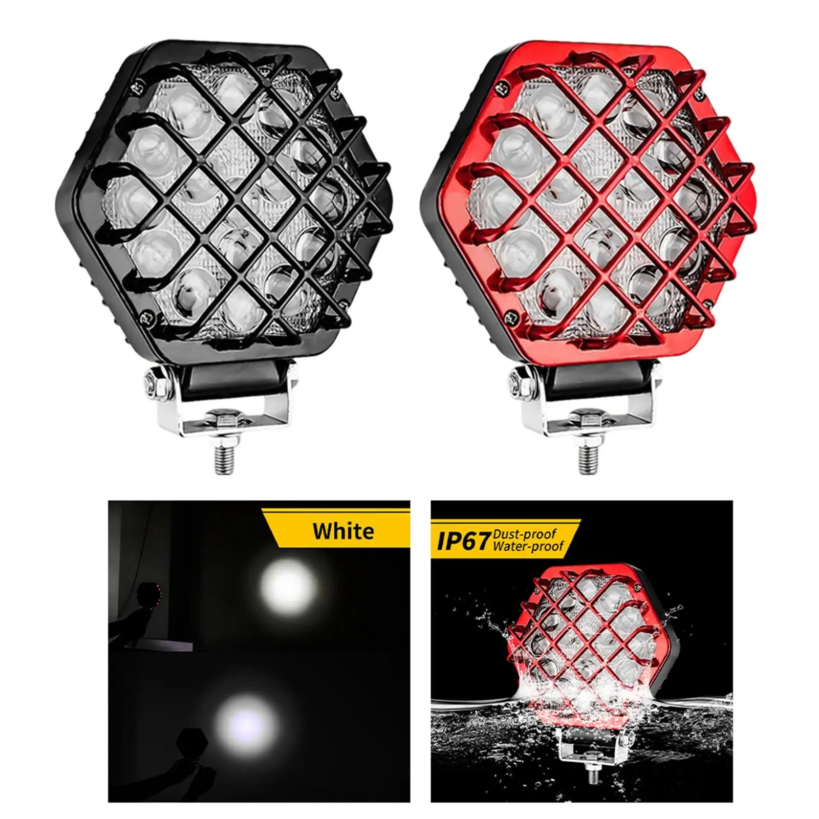 5 inch 48W LED Light Pods IP67 Waterproof 4800LM 16Pcs LED Driving Lamps for Truck Motorcycle Hunters Excavator Crane