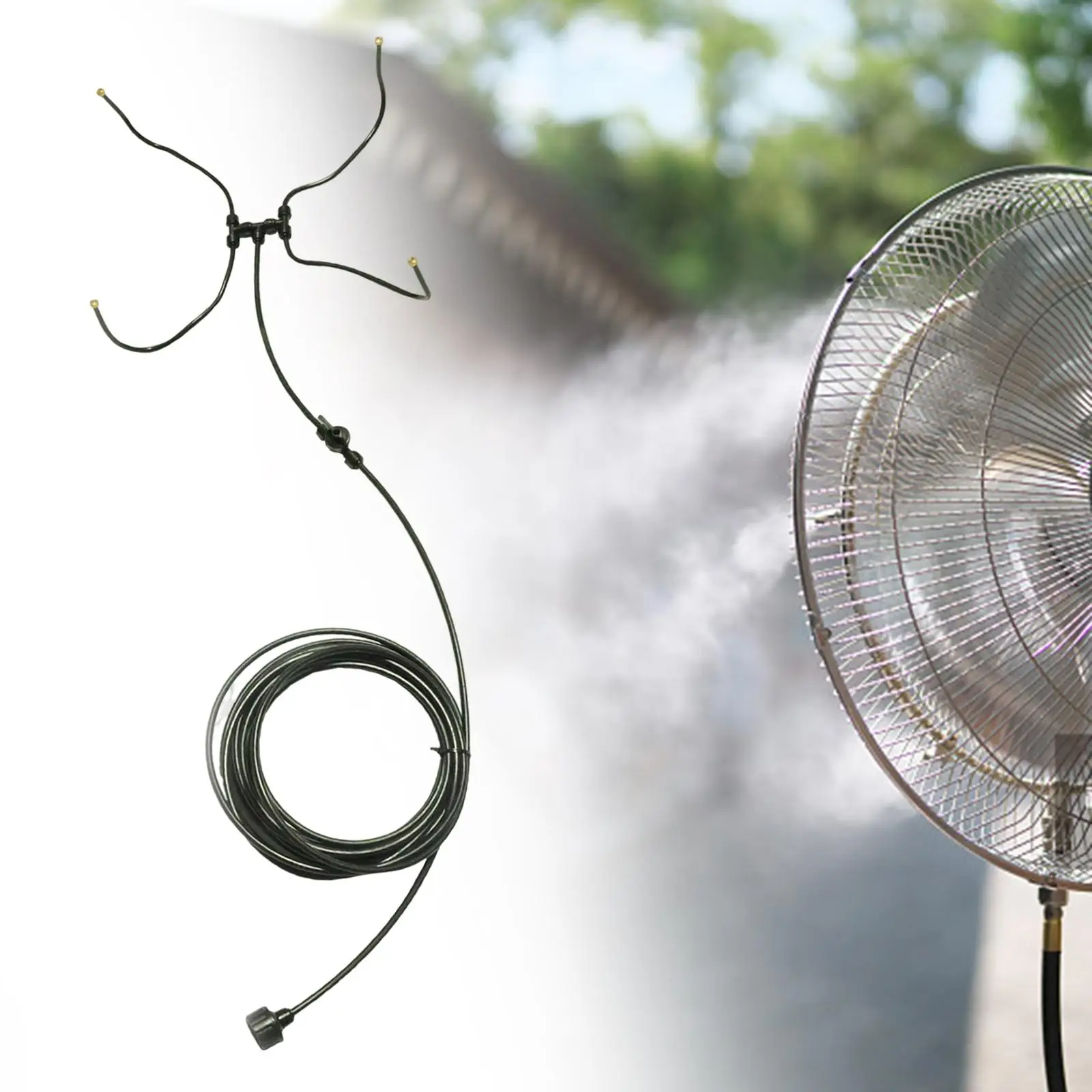 Fan Misting Kits for Outdoor Cooling Outdoor Fan Misting Cooling System for Outdoor Patio Trampoline Sprinkler Greenhouse