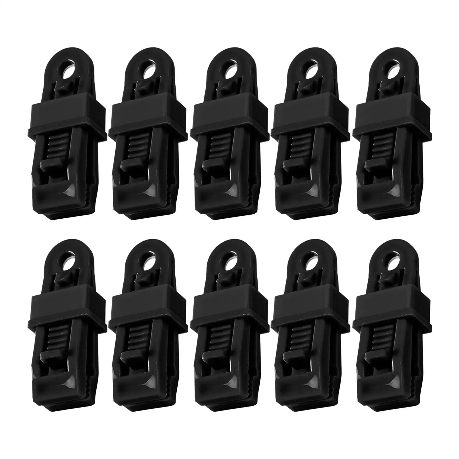 10 Count Crocodile Tent Awning Clamps for Camping Easy Store and Carry Black Heavy Duty Outdoor Easy Install Non Slip Durable
