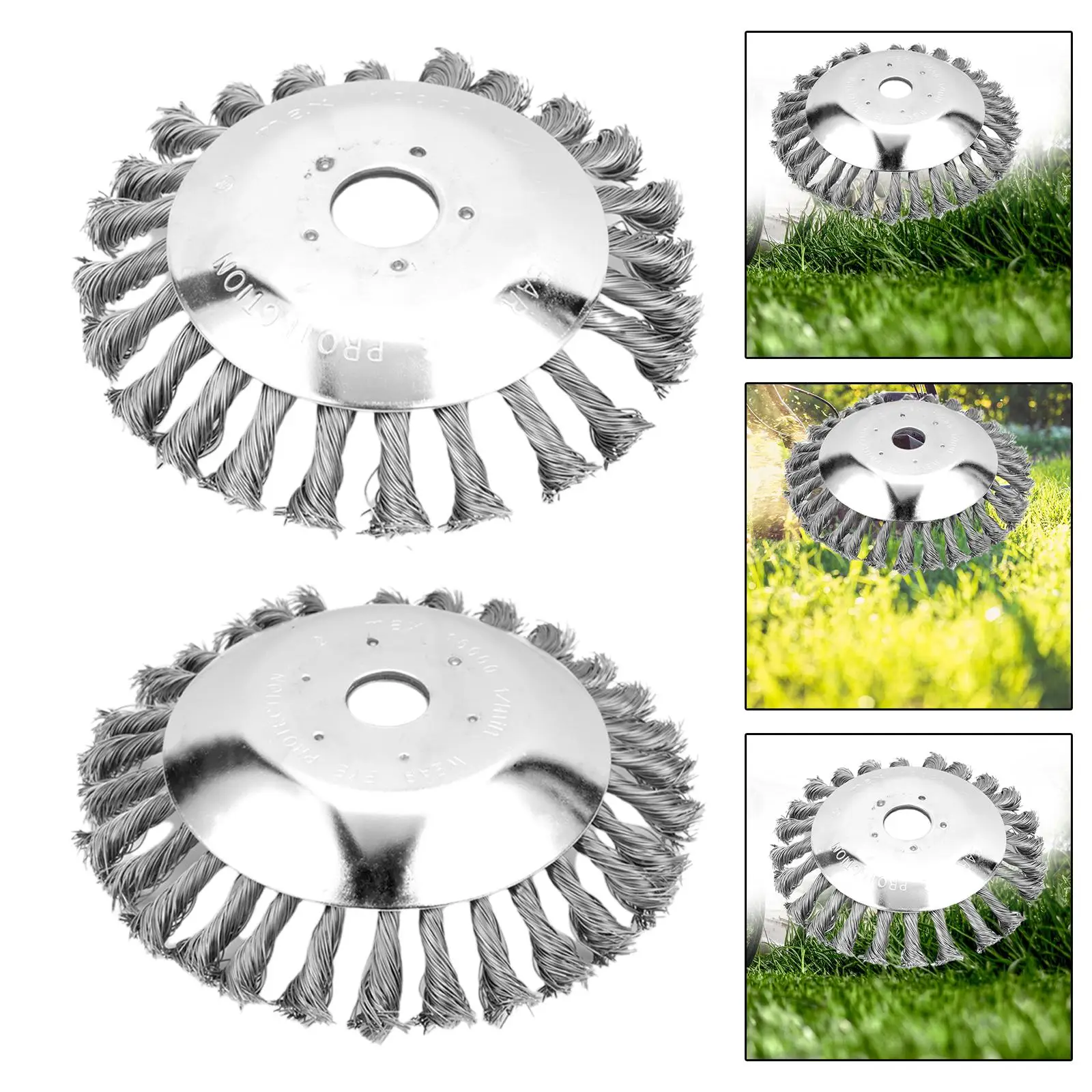 Wire Wheel Steel Brush with 25mm Hole Derusting Heavy Duty Replacement Mower Weeding Tray for Driveway Pavement Joints