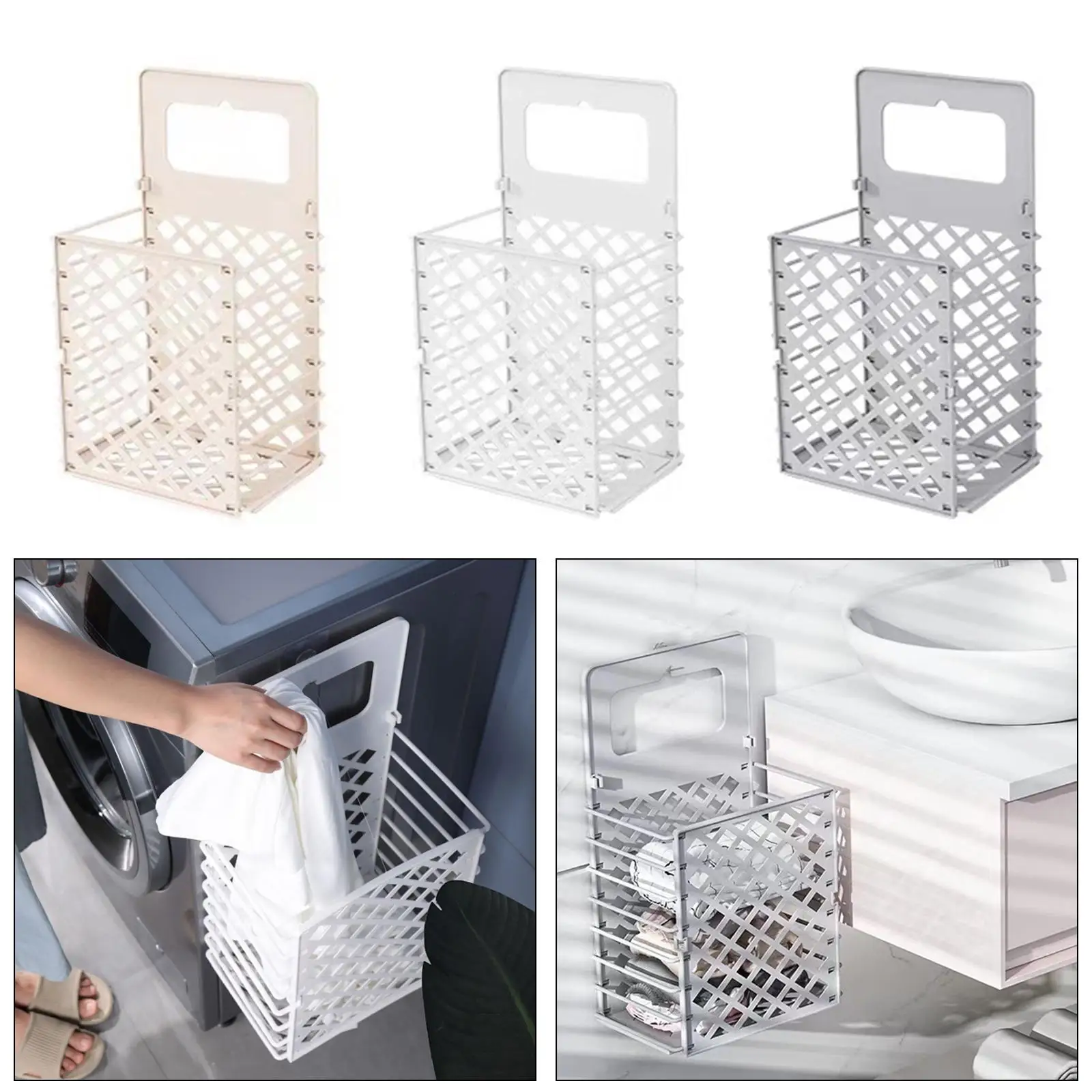 Collapsible Laundry Hamper Laundry Room Clothing Organizer Sundries Storage Bins Holder Laundry Basket for Bedroom Household