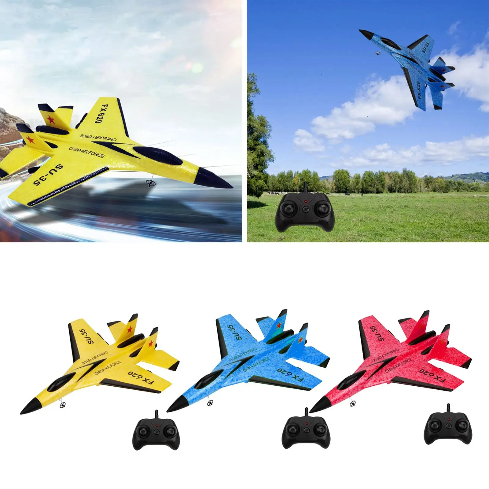 2.4G 2CH Remote Control Aircraft Christmas Gifts Outdoor Toy for Boys Kids