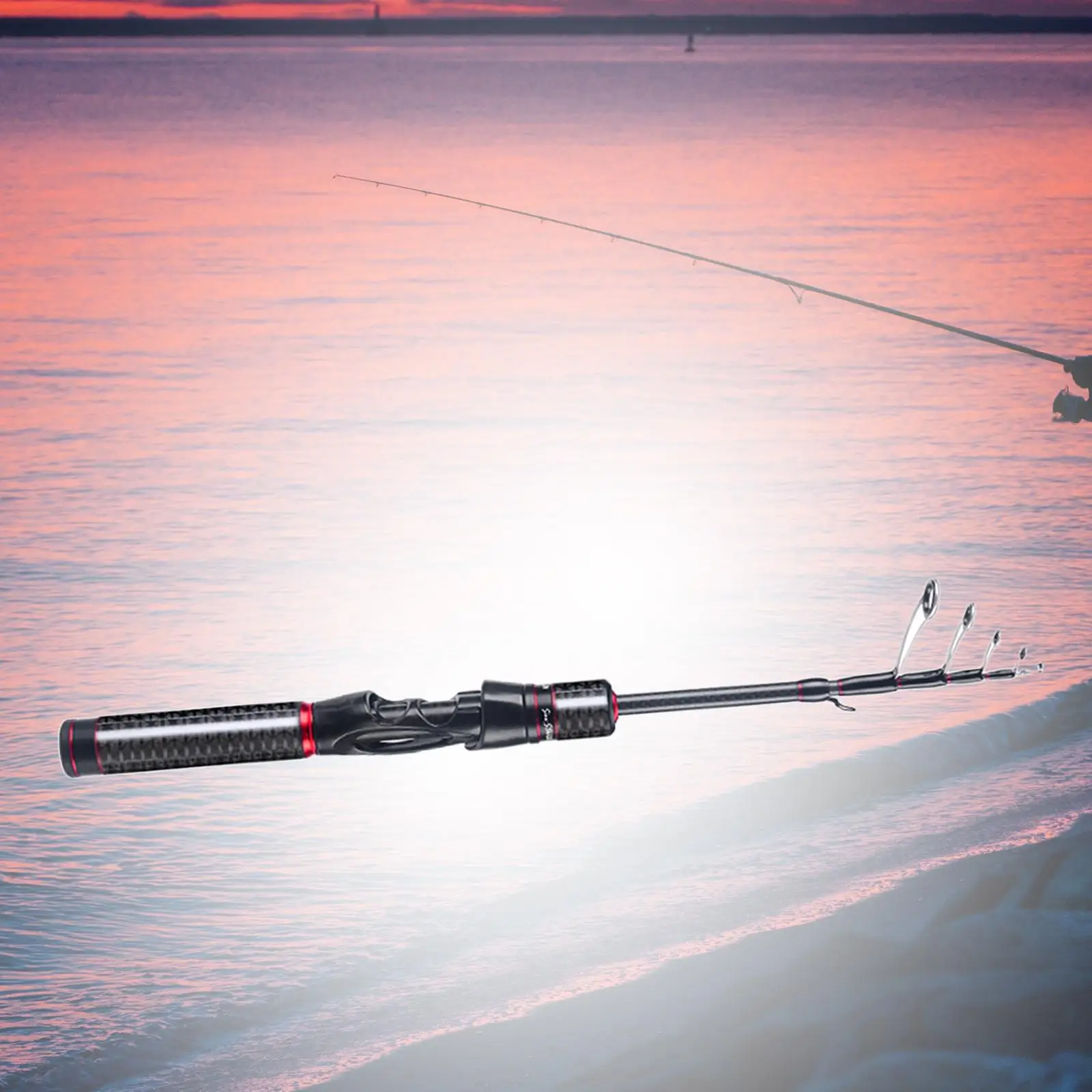 Carbon Fiber Fishing Rod Fishing Tool Fish Rod Lightweight Comfortable Handle Telescopic Fishing Pole for Salmon Trout Travel