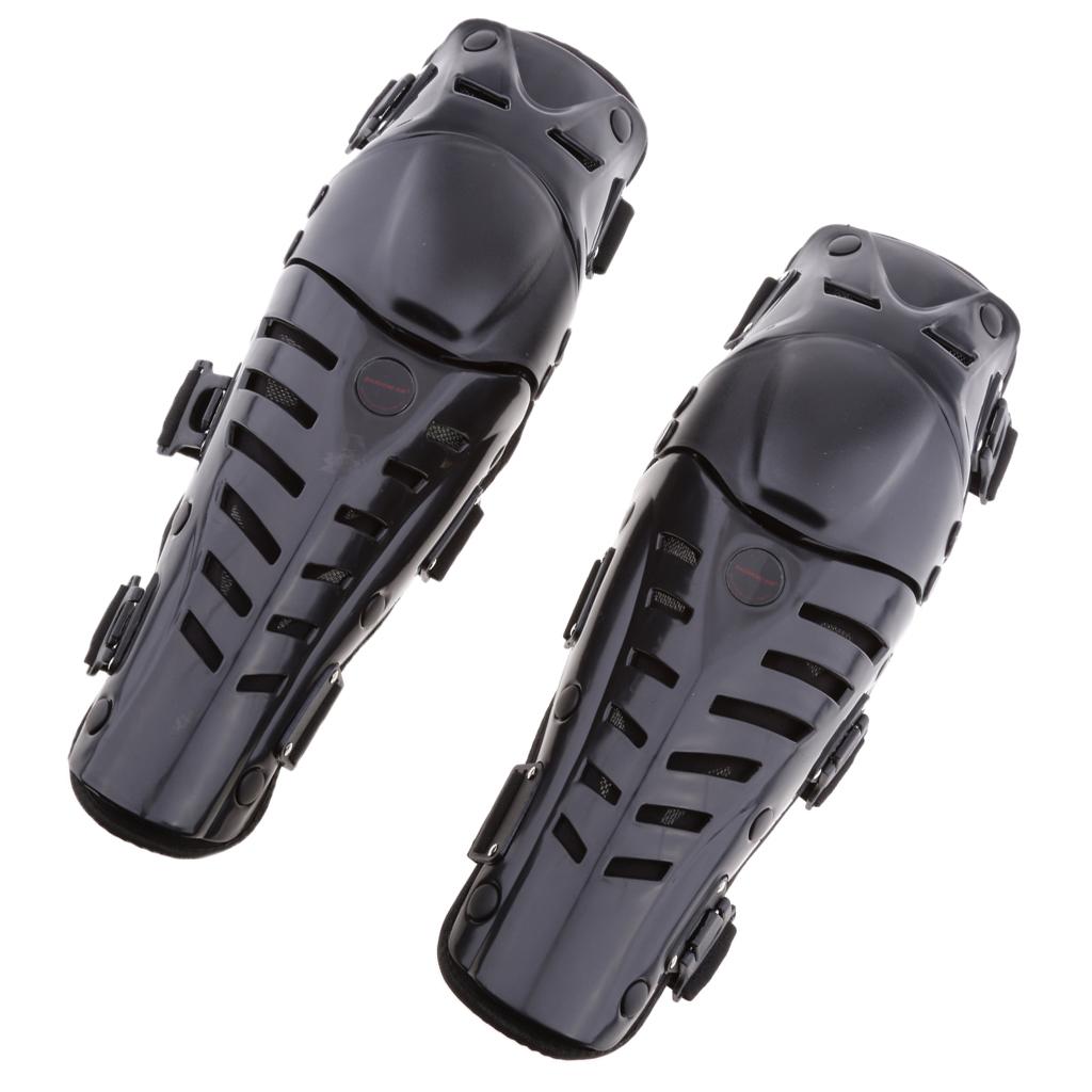 Pair Motorcycle Motocross Cycling Sport Knee Pads Shin Protector Guard Black