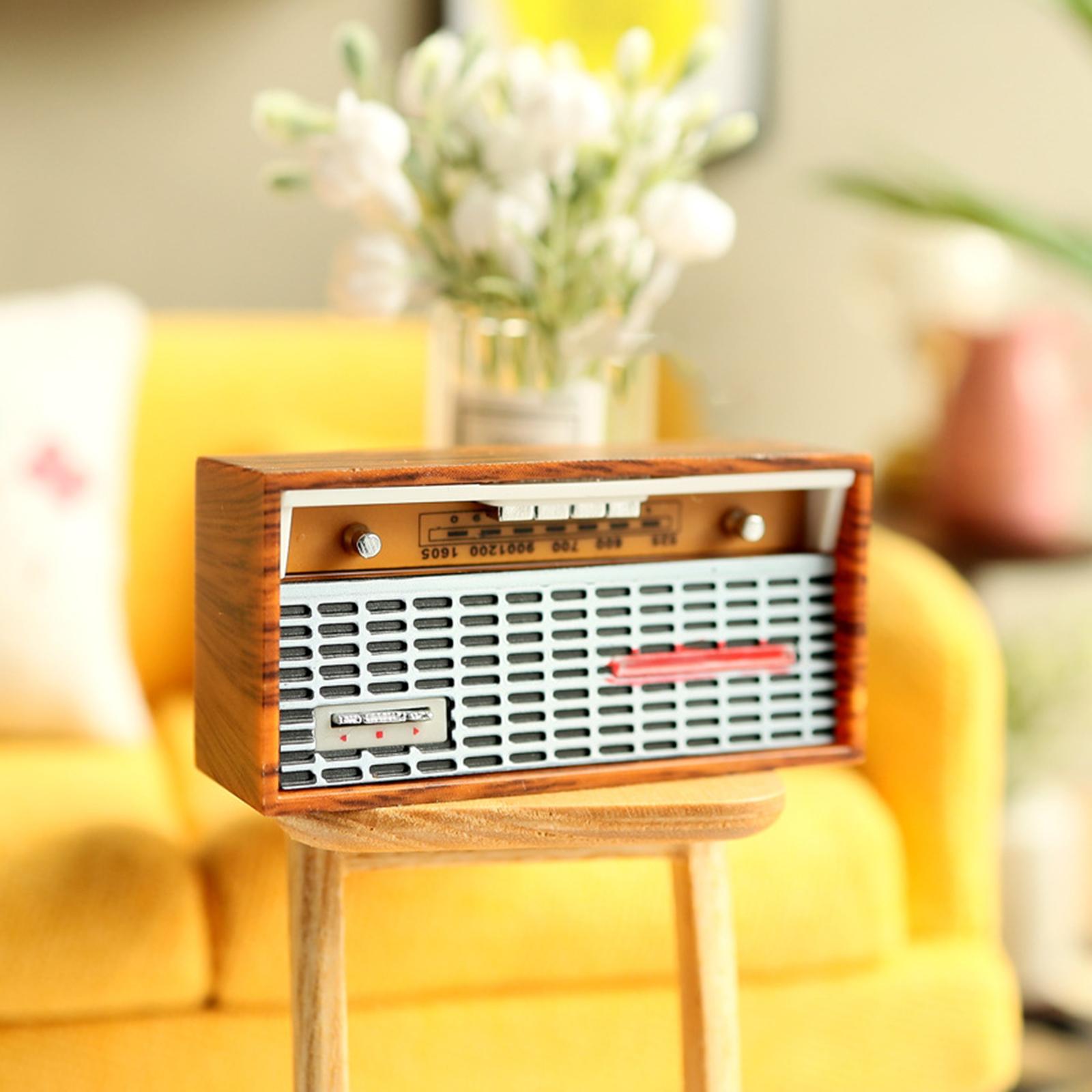Miniature Radio Cassette Record Player for 1:8 Dollhouse Decoration Toys