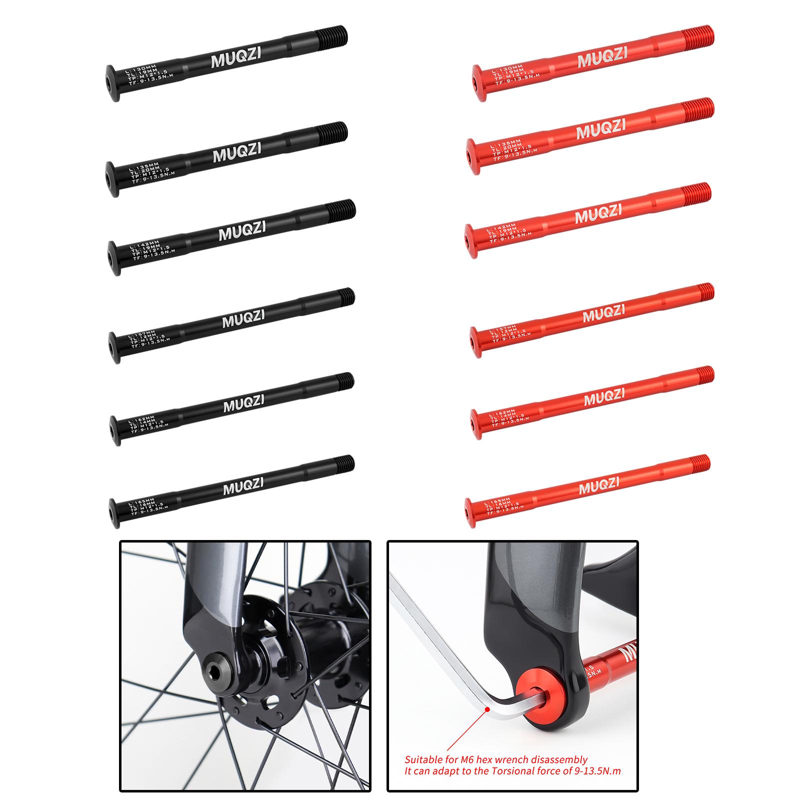 Bike Front Fork Axle, Aluminium Alloy Front Hub Tube Shaft Skewers Thru Axle Quick Release Bicycle Parts