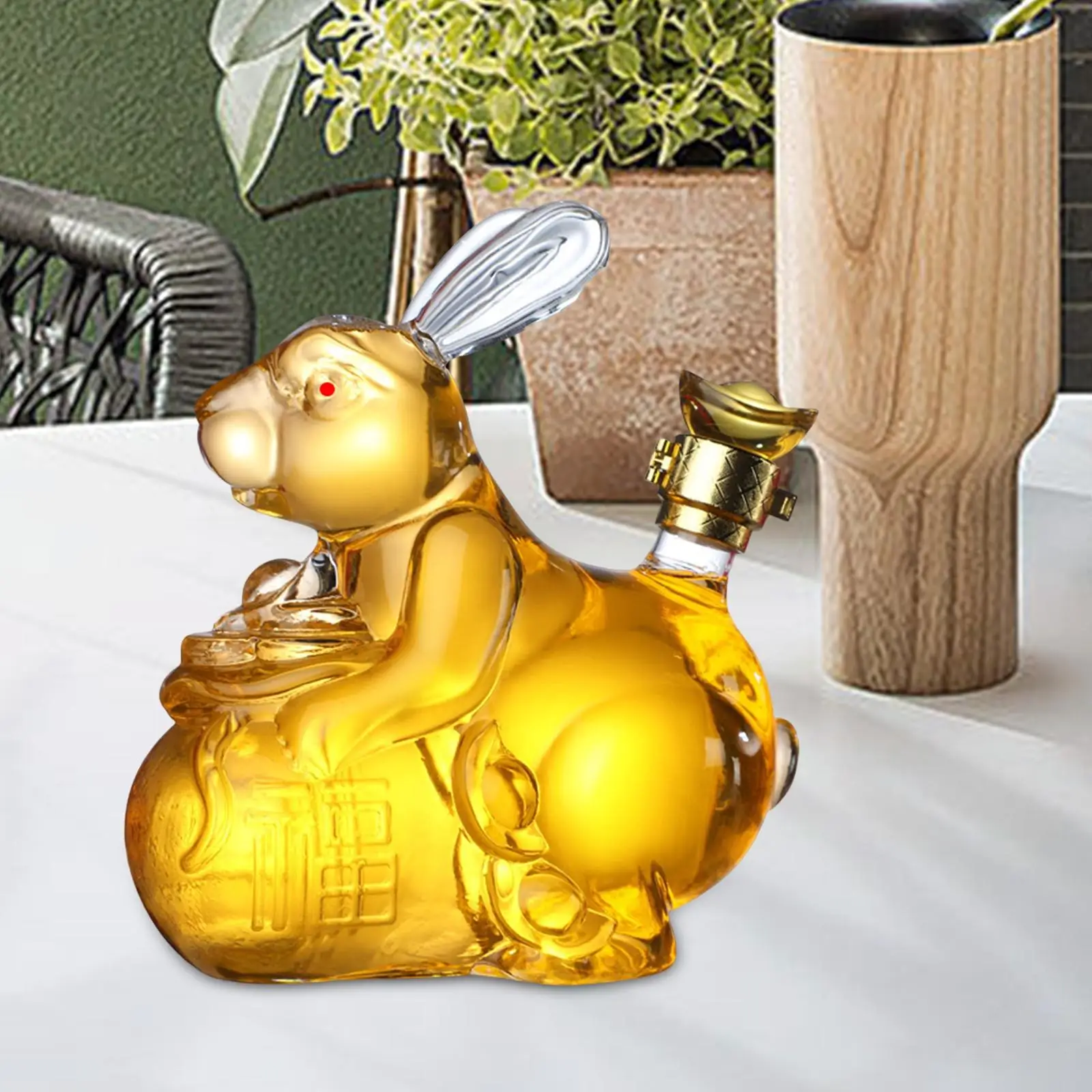 Animal Shaped Style Decanter Clear Bottle Hand Blown Novelty with Stopper Accessories Glass for