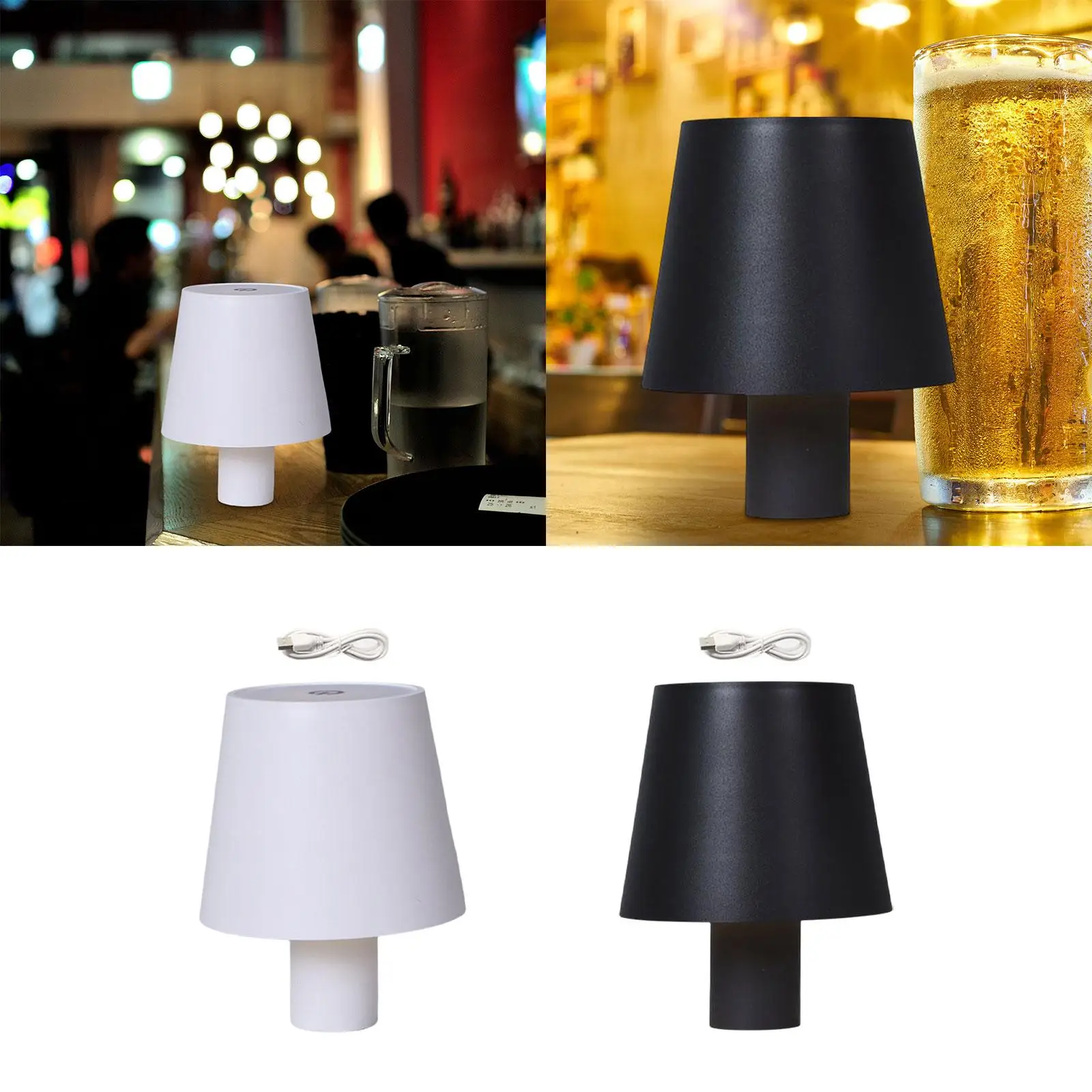 LED Bedside Table Lamp Rechargeable Creative Night Light Desk Lamp for Dorm Kids Room Bedroom Living Room