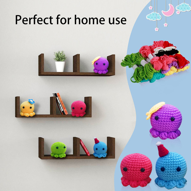 Crochet Kit for Beginners Small Octopus Crochet Knitting Kit Adorable  Animal Crochet Starter Pack with 5 Colors Thread - AliExpress