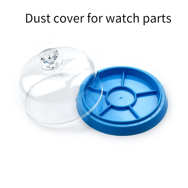 6 Slots Uhr Staub Blatt Abdeckung mit Tablett Uhrwerk Reparatur Werkzeug Schmuck werkzeuge Ersatz Schutz Uhrmacher Reparatur Werkzeug – Detail 1