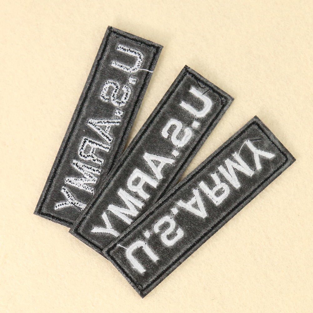 5 Stück US Patch Militär Brief Cosplay Stickerei Eisen auf Applikation Abzeichen DIY Nähen Stoff Verzierungen Patchwork Stoff – Detail 2