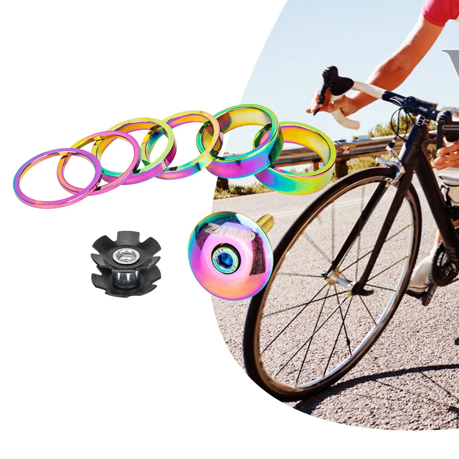 Bike Headset Spacer Aluminum Alloy Durable Sturdy Bike Tools Sealing Washers